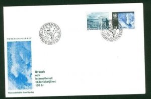 Sweden. FDC Cachet 1973.  Int. Meterorological Organisation Satelite Picture