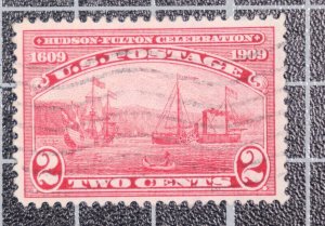 Scott 372 2 Cents Hudson - Fulton Used Nice Stamp SCV $4.75