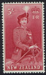 NEW ZEALAND 1953 QEII ON HORSE 5/- MNH **