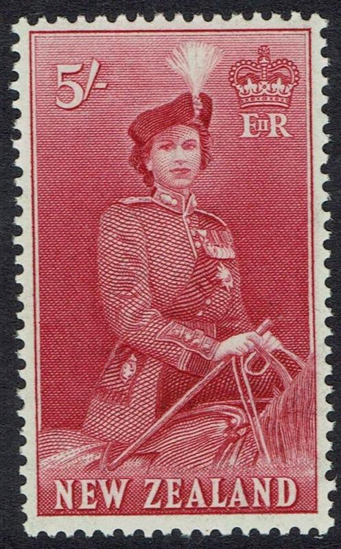 NEW ZEALAND 1953 QEII ON HORSE 5/- MNH **