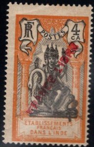 FRENCH INDIA  Scott 117 MH* Overprinted  Brahma stamp 1941