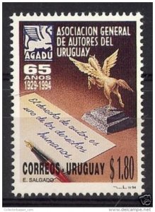 Pegasus horse sculpture fountain pen on paper URUGUAY Sc#1542 MNH STAMP