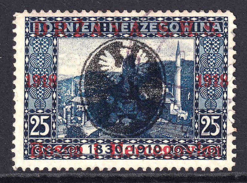 BOSNIA & HERZEGOVINA SCARCE POLAND EAGLE OVERPRINT #6 USED F/VF SOUND