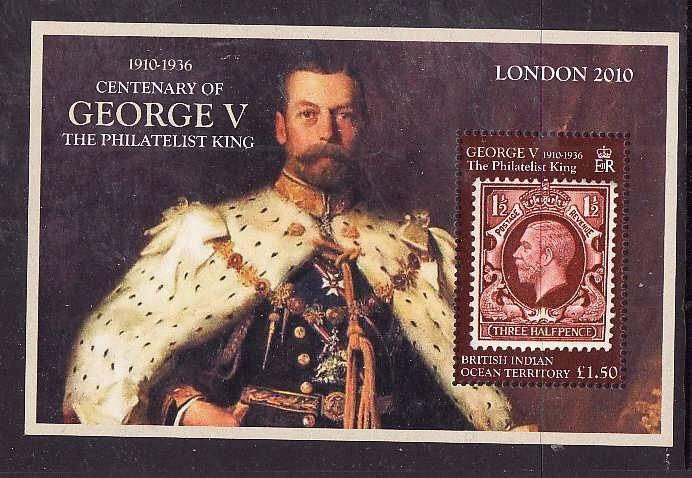 BIOT-Sc#406-unused NH sheet-Stamp on Stamp-King George V-2010-