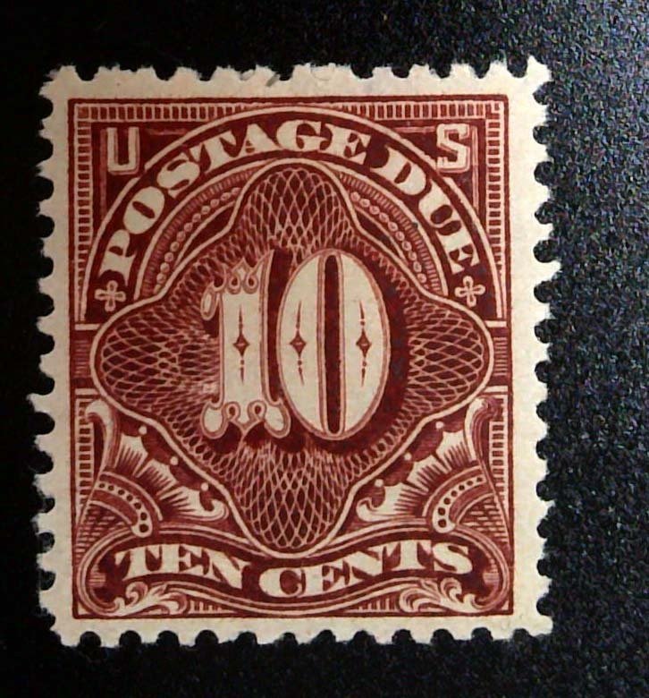 Scott #J42 - VF - 10c Deep Claret - Postage Due - HR OG - 1895