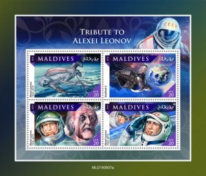 MALDIVES - 2019 - Tribute to Alexei Leonov - Perf 4v Sheet - MNH