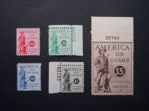 1941 #PS11-PS 15 Postal Savings Stamps  MNH OG VF CV $185 #6