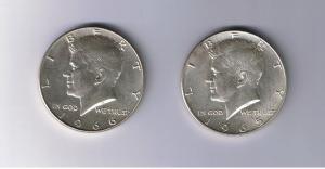 1965 and 1966 Kennedy Half Dollars