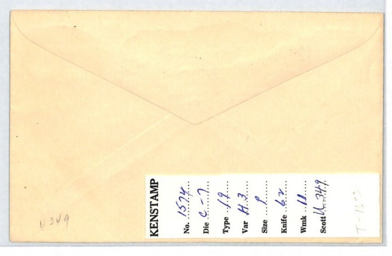 USA Cover WELLS FARGO 1892 *Columbian Issue* 2c Postal Stationery Envelope XT179