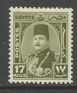 EGYPT 249  MINT HINGED,  KING FAROUK