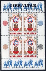 Gibraltar 329a US Bicentennial Souvenir Sheet MNH VF