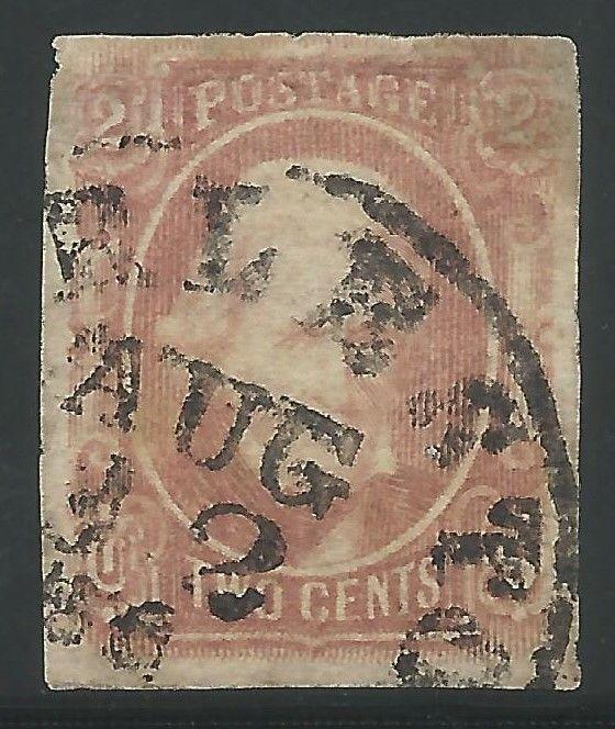 CSA Scott #8 Used Confederate Stamp Charleston, SC Aug 22 Signed Bartels