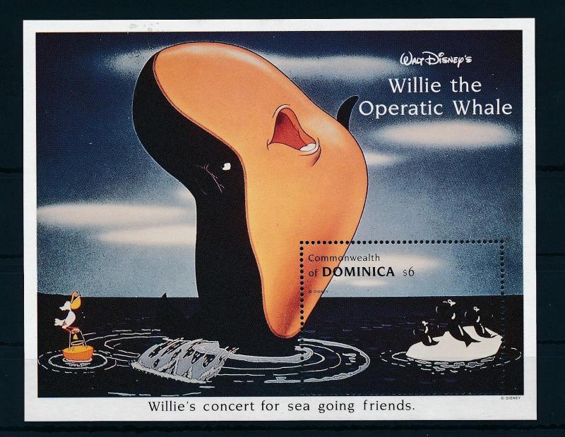 [22228] Dominica 1993 Disney Willie the Whale Penguins MNH