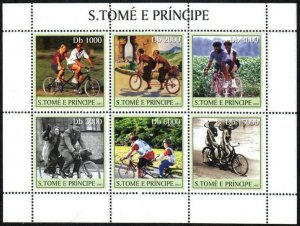 St. Thomas & Prince MNH S/S 1539 Tandem Bicycles For Two 2003