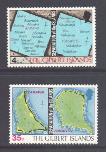 Gilbert Ellice Is Scott 267/268 - SG1/2, 1976 Seperation of Islands Set MH*