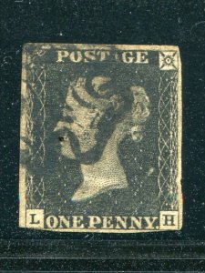 Great Britain #1  Used  F-VF   Lakeshore Philatelics