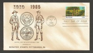 1985 Scouts # 2161 FDC Scouter Stamps cachet