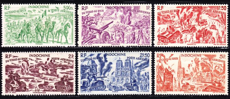 Indo-China Scott C20-C25  complete set  F to VF mint OG H or HR.