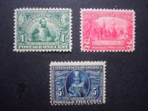 #328-330 Jamestown Expo Issues MLH/MNH CV $250 Includes New Mounts #3