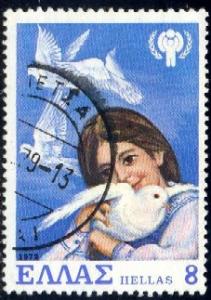 Girl & Pigeon, Intl. Year of the Child, Greece SC#1304 used