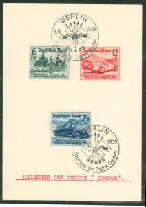 Germany B141-B143 Complete set on unused postcard