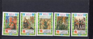 LAOS 1987 SOVIET PAINTINGS SET OF 5 STAMPS MNH 