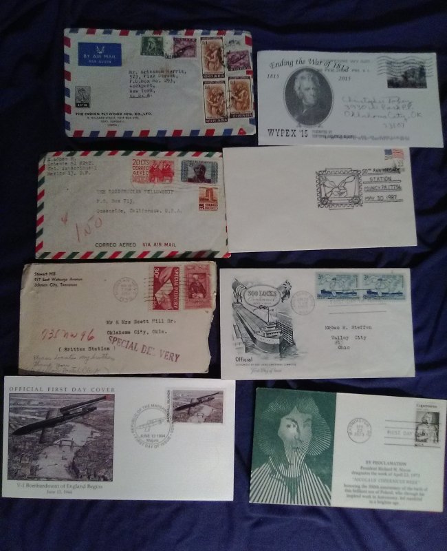 250+ covers! 60: CIVIL WAR &1800's ;WW I,WW II, FDC, first flight,airmail, RPO..