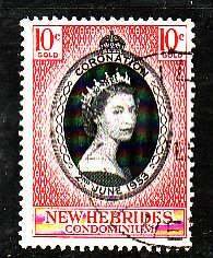 New Hebrides-Sc#77- id5-used QEII set-Coronation-1953-