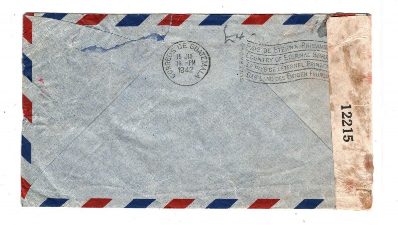 GUATEMALA WW2 Cover Bermuda CENSOR Hamilton HOTEL BERMUDIANA 1942{samwells}LS169