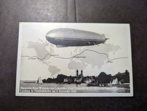1929 Germany RPPC Zeppelin Postcard Cover Friedrichshafen to Ravensburg
