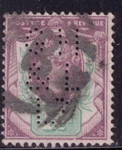 Great Britain #  112 Used perfin scarce INVERTED  WMK