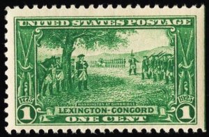 US 617 MNH SE VF/XF 1 Cent Lexington-Concord Green