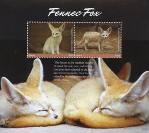 Liberia 2017 MNH Fennec Fox 2v S/S Foxes Wild Animals Stamps