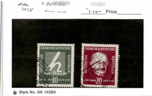 Germany - DDR, Postage Stamp, #383-384 Used, 1958 Max Planck (AF)