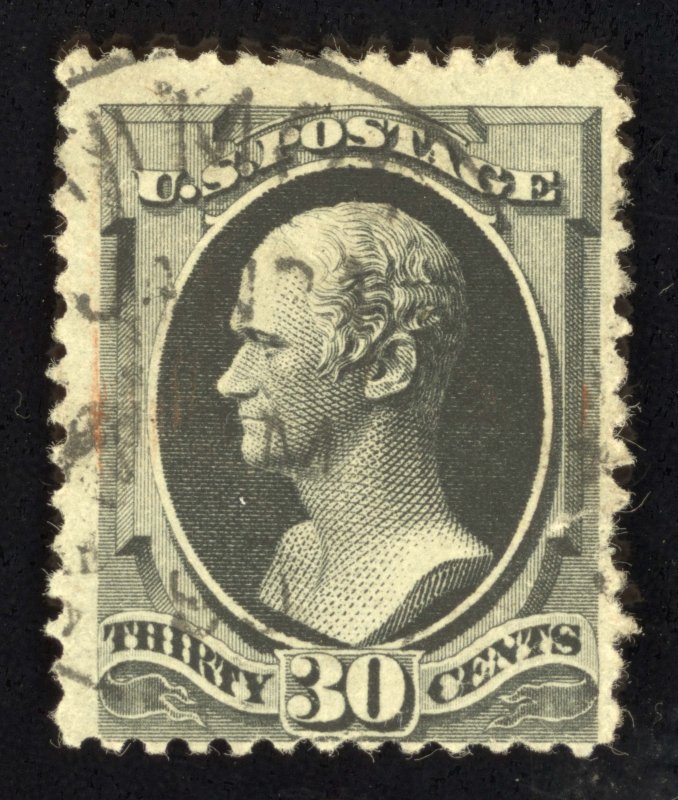 US Scott 190 Used 30c full black Alexander Hamilton Lot MS075 bhmstamps