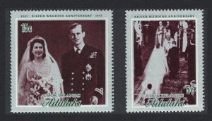 Aitutaki Royal Silver Wedding 2v 1972 MNH SG#46-47