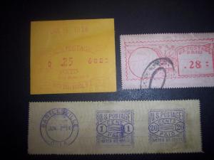 3 used Metered Mail Stamps from the 1930's