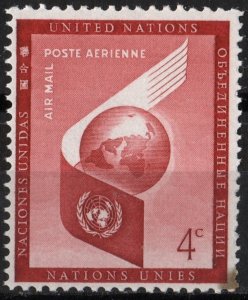 SC#C5 4¢ United Nations: World and UN Symbol Airmail (1957) MNH*