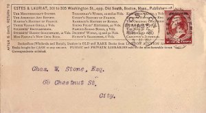 United States Massachusetts Boston 1885 Wesson duplex Type H(E)  2c Washingto...