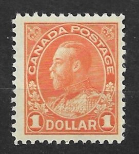 Canada # 122  King George V - $1 Orange 1923     (1)   Mint NH