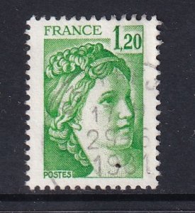 France  #1664   used   1980 Sabine  1.20fr green
