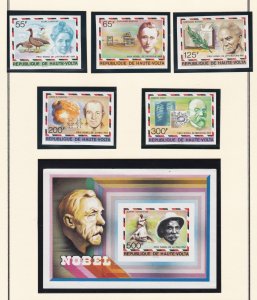 Burkina Faso # 440-444, 445, Nobel Prize Winners, IMPERF Mint NH,