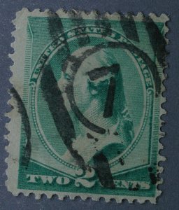 United States #213 VG Used Numeral '7' In Barred Oval Partial City ...