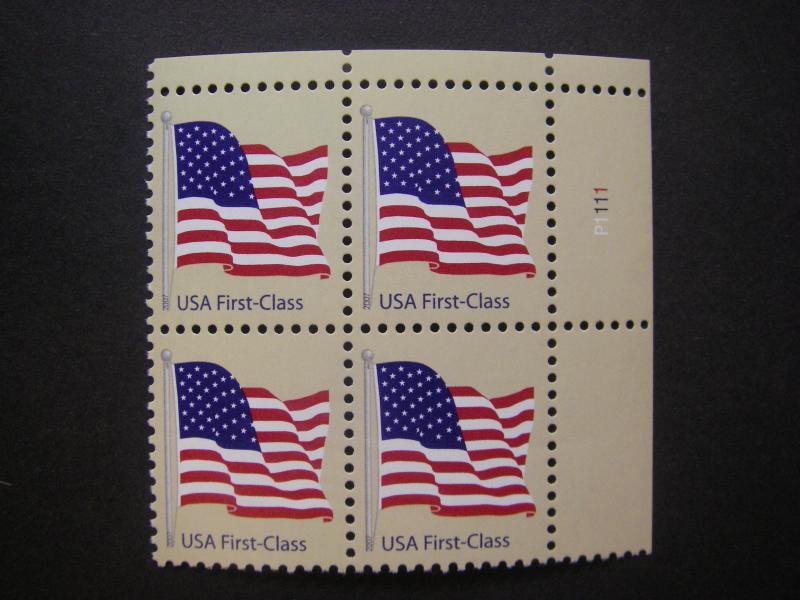 Scott 4129, 41c Nondenominated Flag, PB4 #P1111 UR, MNH Regular Beauty