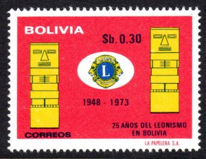 Bolivia 1975 Lions Club International Set (1) MNH VF Sc#563