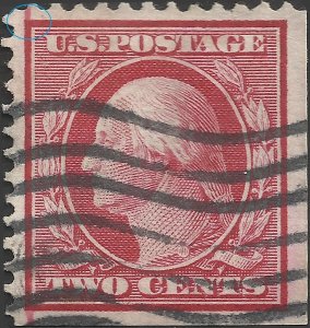 # 332 Used Ink Smear Upper Left Carmine George Washington