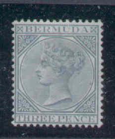 Bermuda-Sc #23-unused,hinged-3p gray QV-1886-