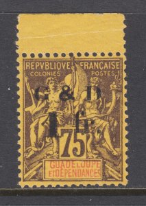 Guadeloupe Sc 49 MNH 1903 1Fr on 75c Navigation & Commerce, toned gum, VF appear