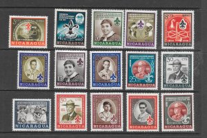 NICARAGUA #778-82,C377-86 BOY SCOUTS MNH