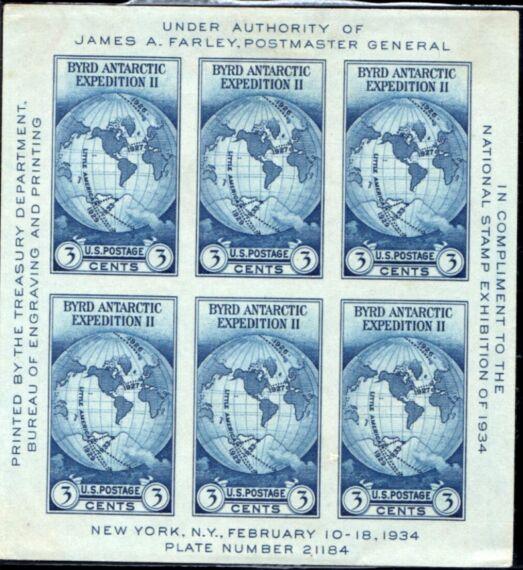 US Stamp #735 MNGAI - National Stamp Exhibition Souvenir Seet
